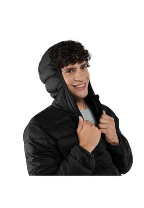 Chaqueta Acolchada Con Capota Para Hombre Negro Colorout Totto