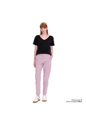 Camiseta Para Mujer Unicolor Viny Manga Corta Negra