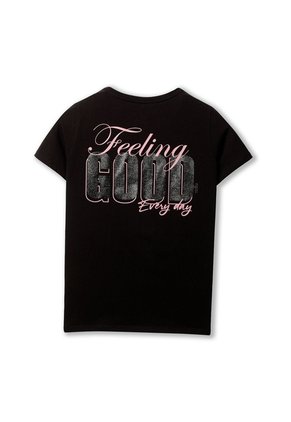 Camiseta Estampada Para Mujer Prime Manga Corta Negra