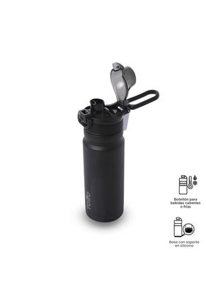 Termo Para Agua Con Tapa Intercambiable Flux 550 Ml Negro