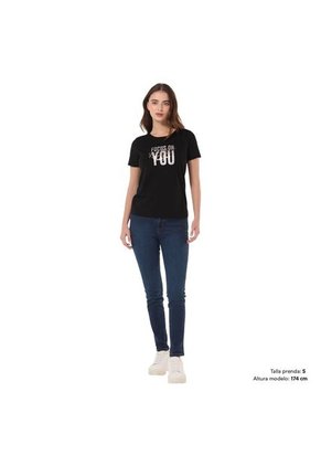 Camiseta Estampada Para Mujer Prime Negra