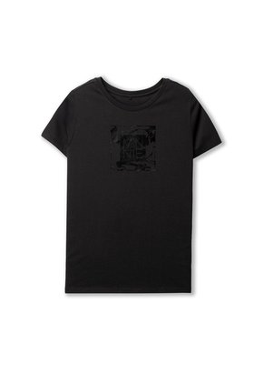 Camiseta Estampada Para Mujer Minnie Cute Manga Corta Negra