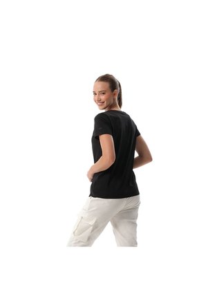 Camiseta Estampada Para Mujer Minnie Cute Manga Corta Negra
