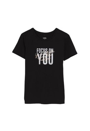 Camiseta Estampada Para Mujer Prime Negra