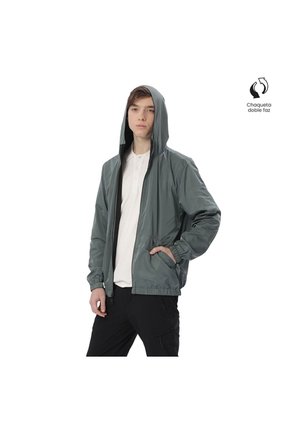 Chaqueta Doble Faz Para Hombre Vallero Verde/Negra