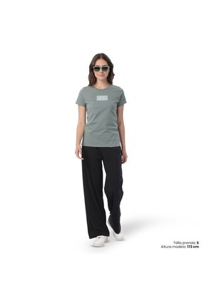 Camiseta Estampada Para Mujer Dusti Manga Corta Verde