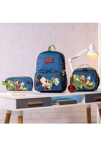 Combo Escolar Morral Mickey Mediano + Lonchera Y Cartuchera Totto