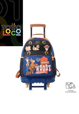 Maleta Para Niño Con Ruedas Toy Story Woody Grande Azul Totto