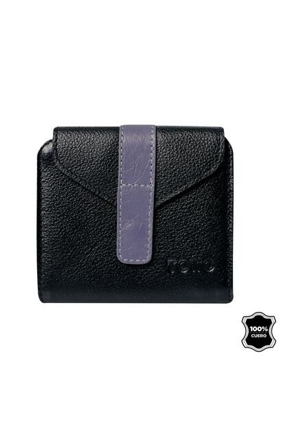 Billetera De Cuero Almandina Con RFID Blocker Negra