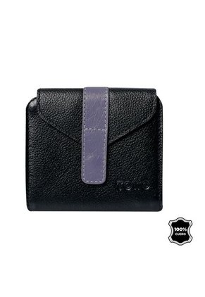 Billetera De Cuero Almandina Con RFID Blocker Negra