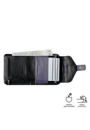 Billetera De Cuero Almandina Con RFID Blocker Negra