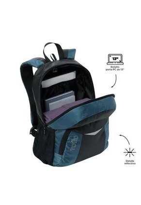 Morral Universitario Teck 2.0 Porta PC 13" Negro Hombre