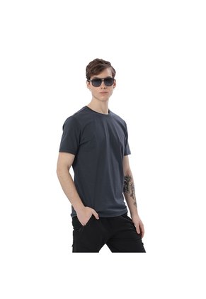 Camisa Para Hombre Unicolor Manne Manga Corta Azul