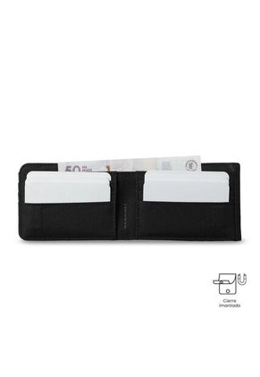 Billetera Hombre Wood 2 Grande Con RFID Blocker Negra