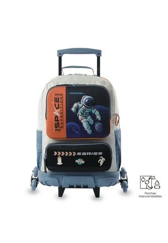 Maleta Para Niño Con Ruedas Morral 3 Ruedas Gemini Grande Naranja Totto