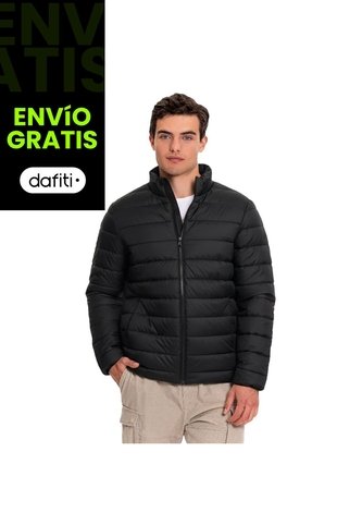 Chaqueta Acolchada Cuello Alto Coloro Negro Para Hombre Totto