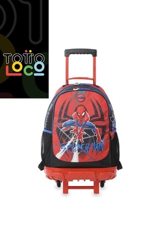 Maleta Para Niño Con Ruedas Spiderman Urban Grande Rojo Totto