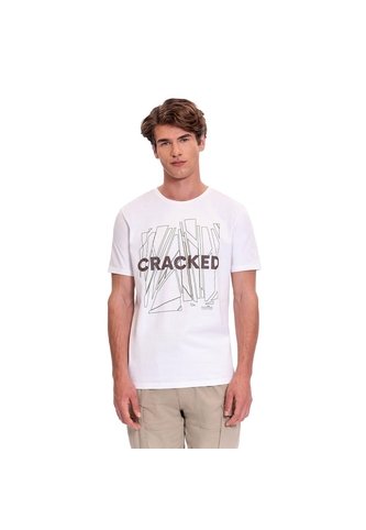 Camiseta Estampada Para Hombre Primen Blanca Totto
