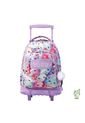 Morral Escolar Con Ruedas Para Niña Renglón Grande Blanco de Totto