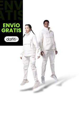 Chaqueta Unisex Trek Blanca Tipo Pullover Totto