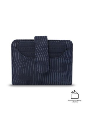 Billetera Para Mujer Texture Dull Con RFID Blocker Azul