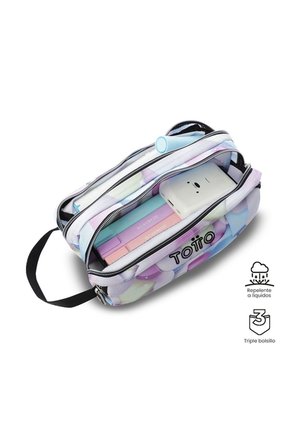 Cartuchera Multiuso Agapec Glitter Grande Azul Mujer