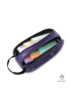 Cartuchera Multiuso Escuadra Grande Morada Mujer