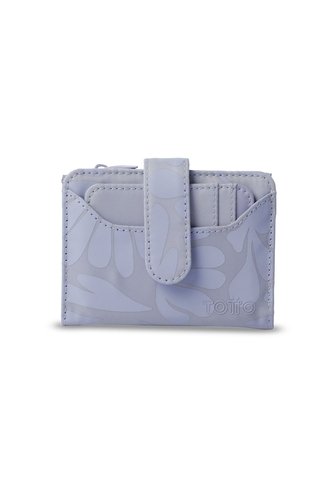 Billetera Mujer Texture Pequeña Con RFID Blocker Morada Totto