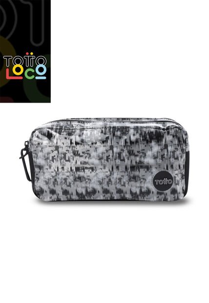 Cartuchera Escolar Mediana Para Niño Pixel Black Negra