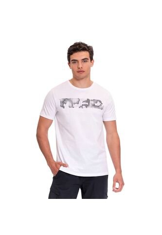Camiseta Estampada Para Hombre Atena Manga Corta Blanca Totto