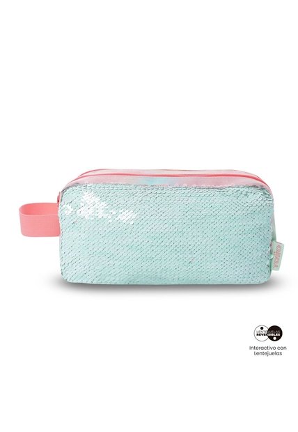 Cartuchera Escolar Grande Para Niña 2 Cuerpos Rainbow Star Rosada