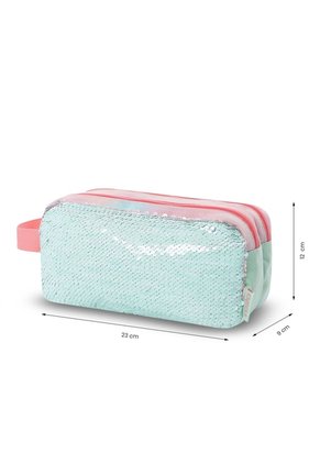 Cartuchera Escolar Grande Para Niña 2 Cuerpos Rainbow Star Rosada