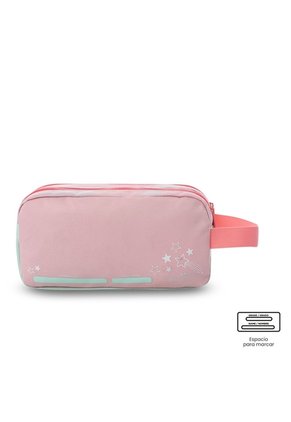 Cartuchera Escolar Grande Para Niña 2 Cuerpos Rainbow Star Rosada