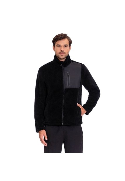 Buzo Para Hombre Marquez Sherpa Cuello Alto Negro