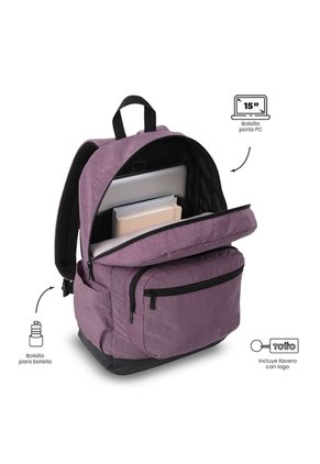 Morral Universitario Tocaxu Porta PC 15" Morado Mujer