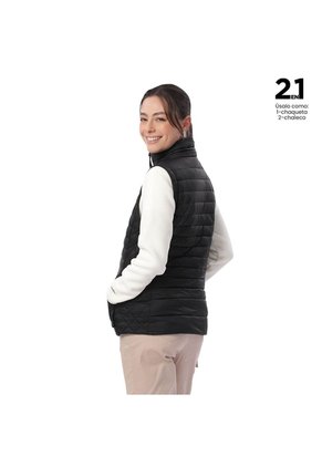 Chaqueta Acolchada 2 En 1 Para Mujer Chalina Negra