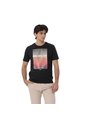 Camiseta Estampada Para Hombre Primen Manga Corta Negra de Totto