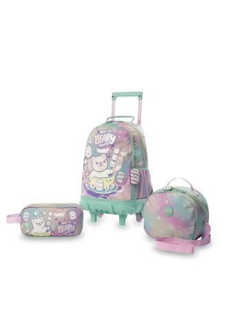 Combo Escolar Niña X3 Maleta Ruedas+Lonchera+Multiuso Mellow Gris Totto