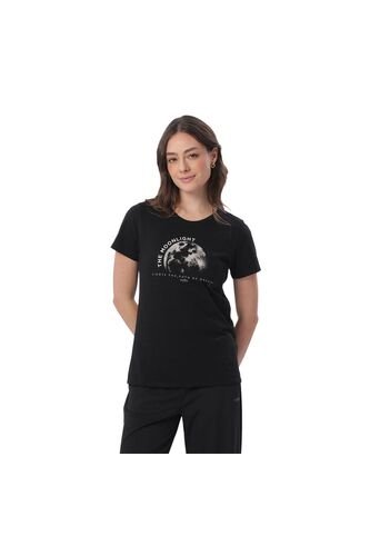 Camiseta Estampada Para Mujer Dusti Manga Corta Negra Totto