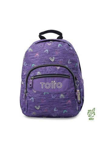 Morral Juvenil Tempera Pequeño Morado Con Corazones Totto