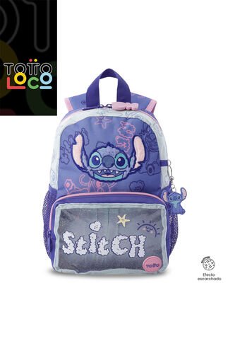 Morral Para Niña Stitch On The Beach Pequeña Azul Totto