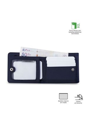 Billetera Para Hombre Ermatto Con RFID Blocker Azul