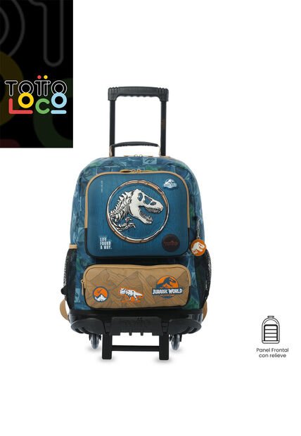 Maleta Para Niño Con Ruedas Jurassic World Territory Grande Azul