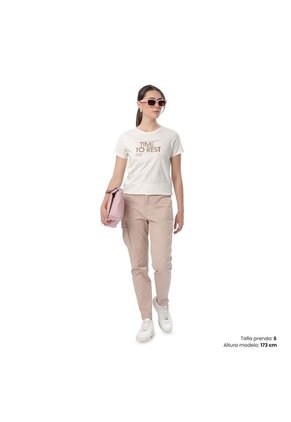 Camiseta Estampada Para Mujer Prime Manga Corta Blanca