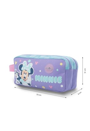 Cartuchera Escolar Grande Para Niña 2 Cuerpos Minnie Morada