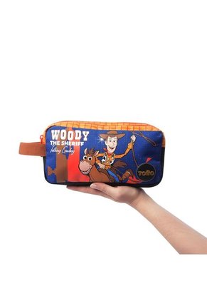 Cartuchera Escolar Grande Para Niño 2 Cuerpos Toy Story Woody Azul
