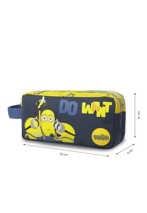 Cartuchera Escolar Grande Para Niño 2 Cuerpos Banana Minions Azul
