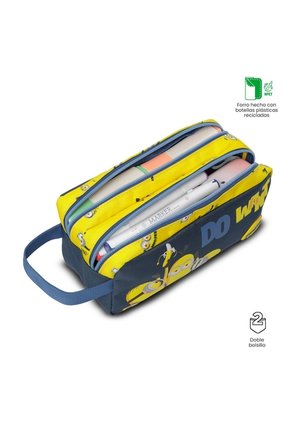 Cartuchera Escolar Grande Para Niño 2 Cuerpos Banana Minions Azul