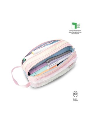 Cartuchera Escolar Grande Para Niña 2 Cuerpos Bloum Azul