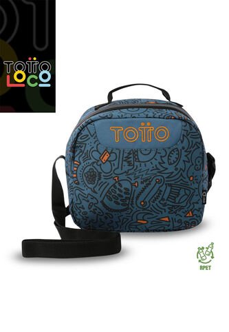 Lonchera Térmica Para Hombre Borrador Mediano Azul Totto